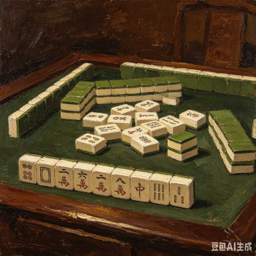 artistic mahjong tiles set
